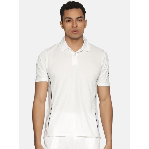 Omtex Arjun Pro Half Sleeves Cricket White T-Shirt