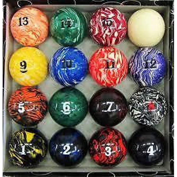 Art Number Marble Swirl Style Pool Ball Sets